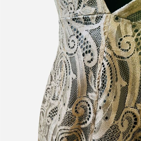 Tibi Lace Dress Size 4 Sleeveless Bronze Semi-Formal Party Mini in Classic Cut - Picture 6 of 8